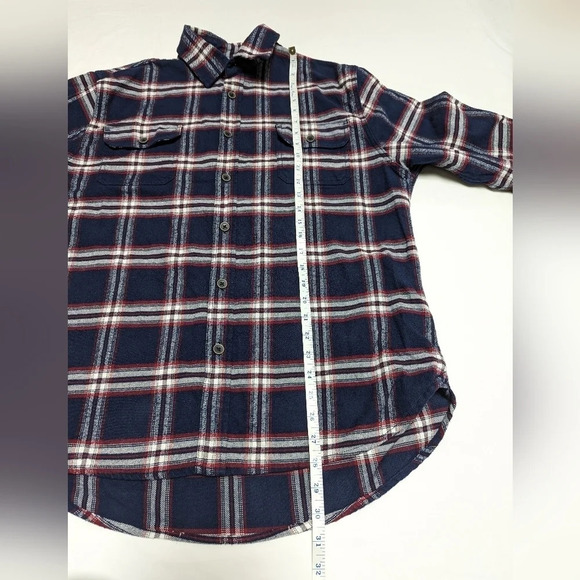 JACHS NY Men's 100% Cotton Flannel Plaid Shirt Jacket Shacket Red Blue Size L - Picture 5 of 7